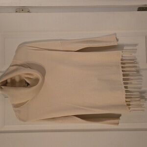 Beautiful Boston Proper Off White Fringed Knit Tunic